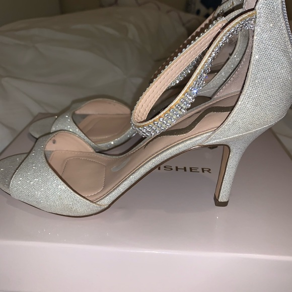 Silver Glitter Sparkle Sparkly Heels - Picture 2 of 5